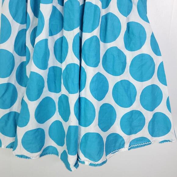 Mini Boden Skirt Girls 13 14 Y Smocked Waist Polka Dot Light Blue White - Picture 6 of 9